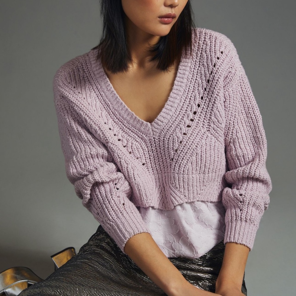 Lavender Knit Women's Sweater
